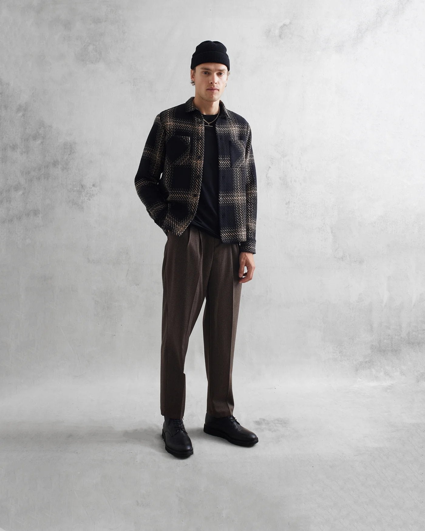 Whiting Overshirt Zap Check - Wax London - Danali - AW23-OSH-WHI-ASF-BBE-S