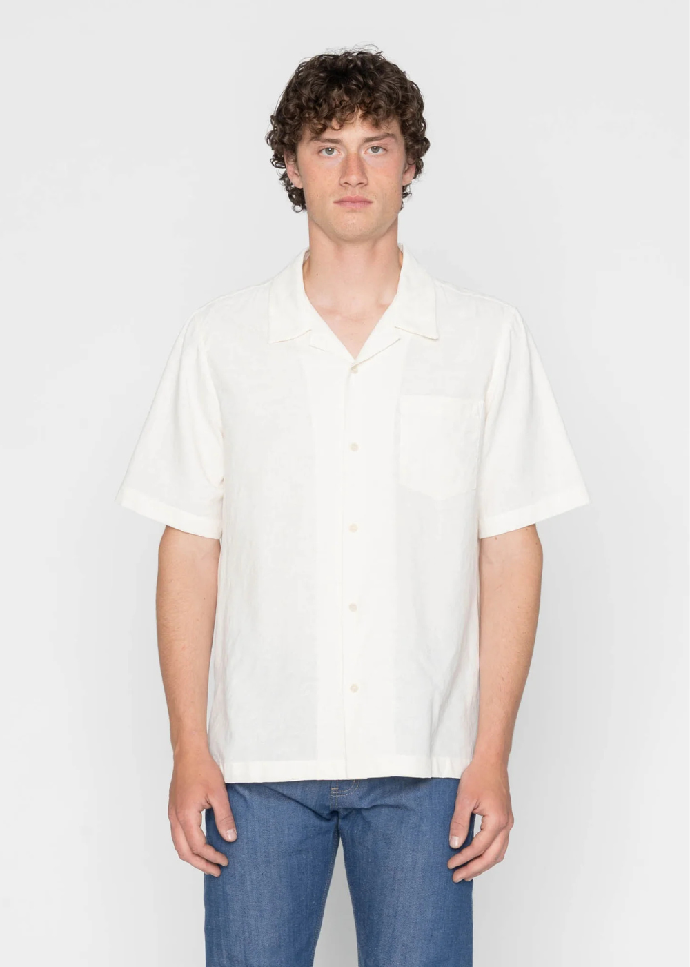 Aloha Shirt Jungle Jacquard - White -Naked and Famous Denim Canada - Danali - 120138431