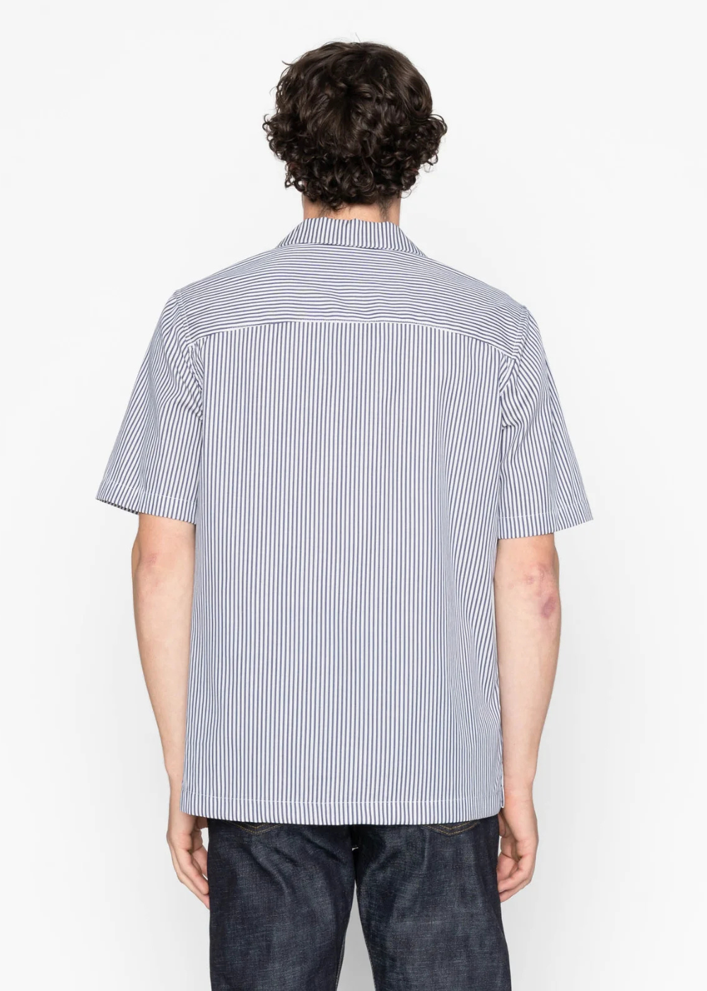 Aloha Shirt Double Double Stripes - Blue - Naked and Famous Denim Canada - Danali - 120140031-BLU
