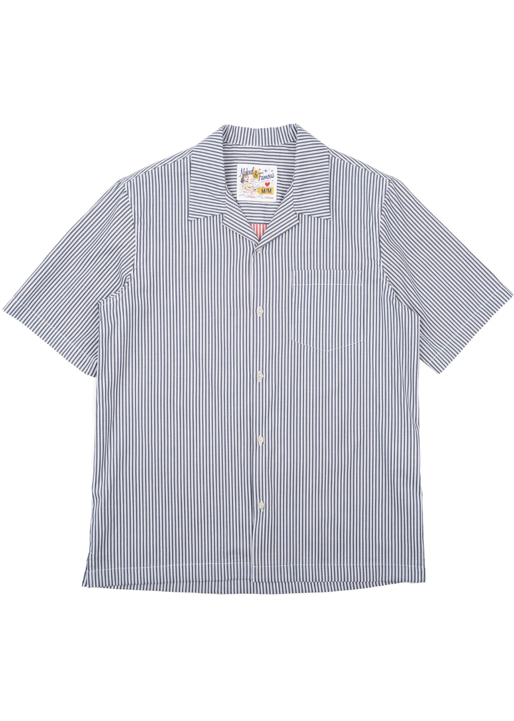 Aloha Shirt Double Double Stripes - Blue - Naked and Famous Denim Canada - Danali - 120140031-BLU