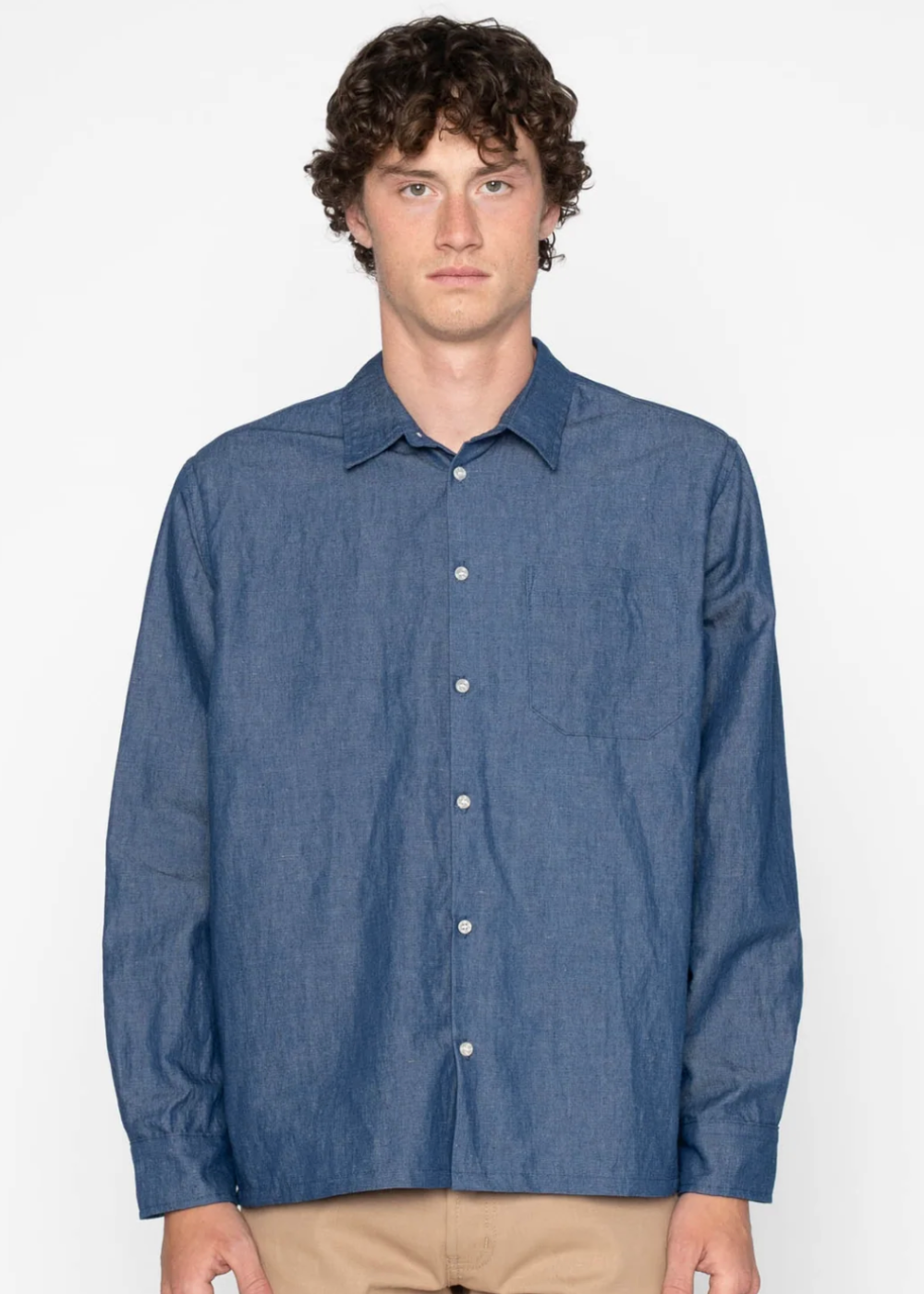 True Shirt Linen Blend Denim - Indigo - Naked and Famous Denim Canada - Danali - 120140785