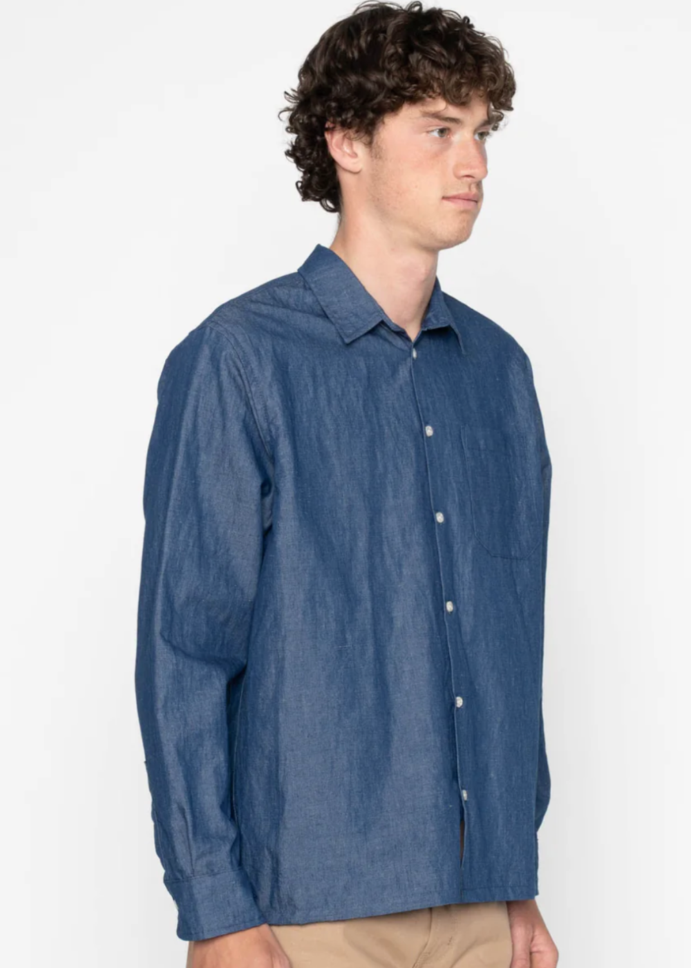 True Shirt Linen Blend Denim - Indigo - Naked and Famous Denim Canada - Danali - 120140785
