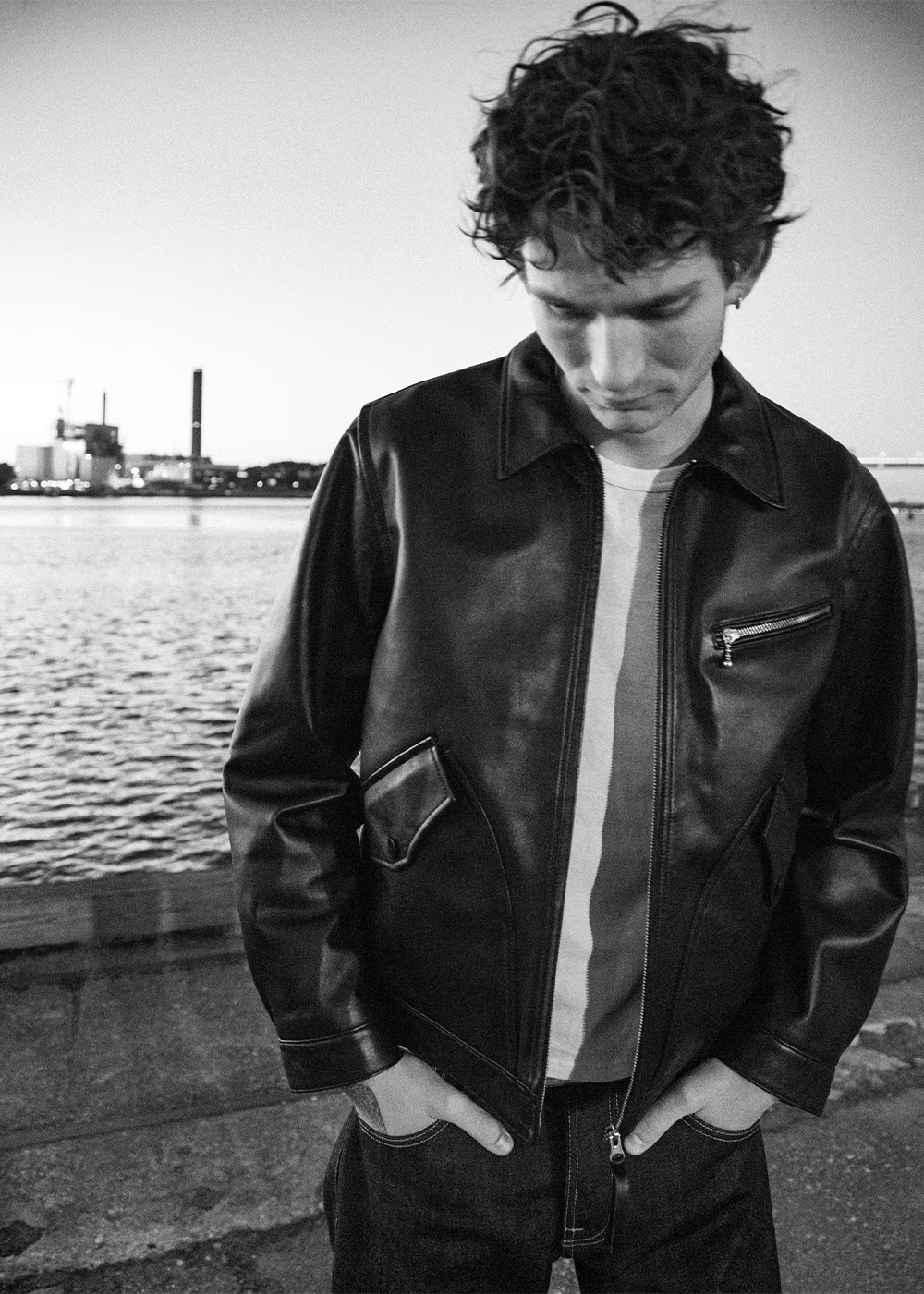 Blake Zip Jacket Leather - Black - Nudie Jeans Canada - Danali - 160985