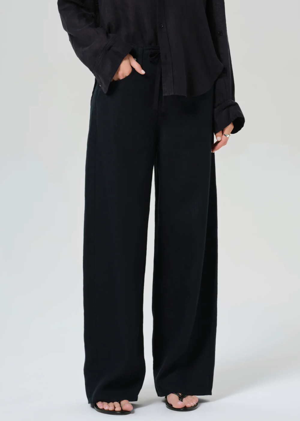 Brynn Drawstring Linen Trouser - Black - Citizens of Humanity Canada - Danali - 2144-1761_BLK