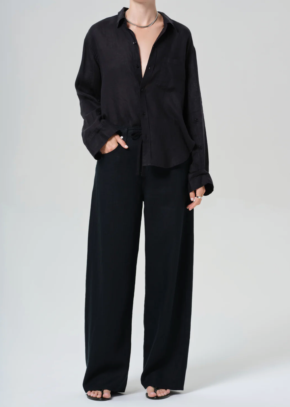 Brynn Drawstring Linen Trouser - Black - Citizens of Humanity Canada - Danali - 2144-1761_BLK