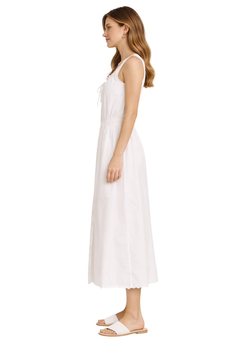The Serene Midi Dress - White - FRAME Canada - Danali - WS26WDR017