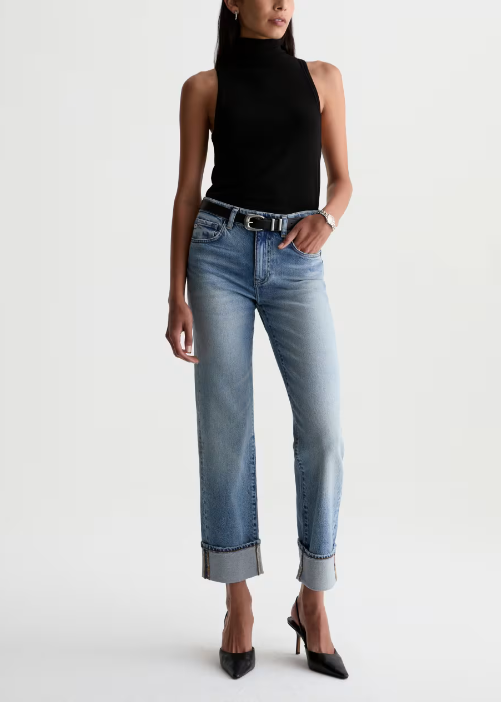 Brinley Mid Rise Straight Leg Jean