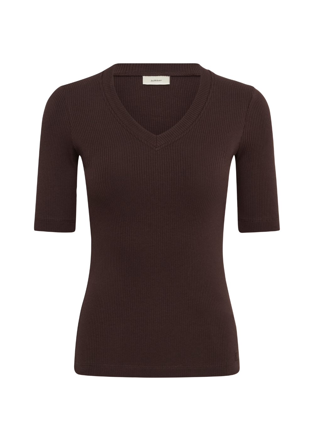Dagna V-Neck T-Shirt - Coffee Bean - InWear Canada - Danali - 30106472