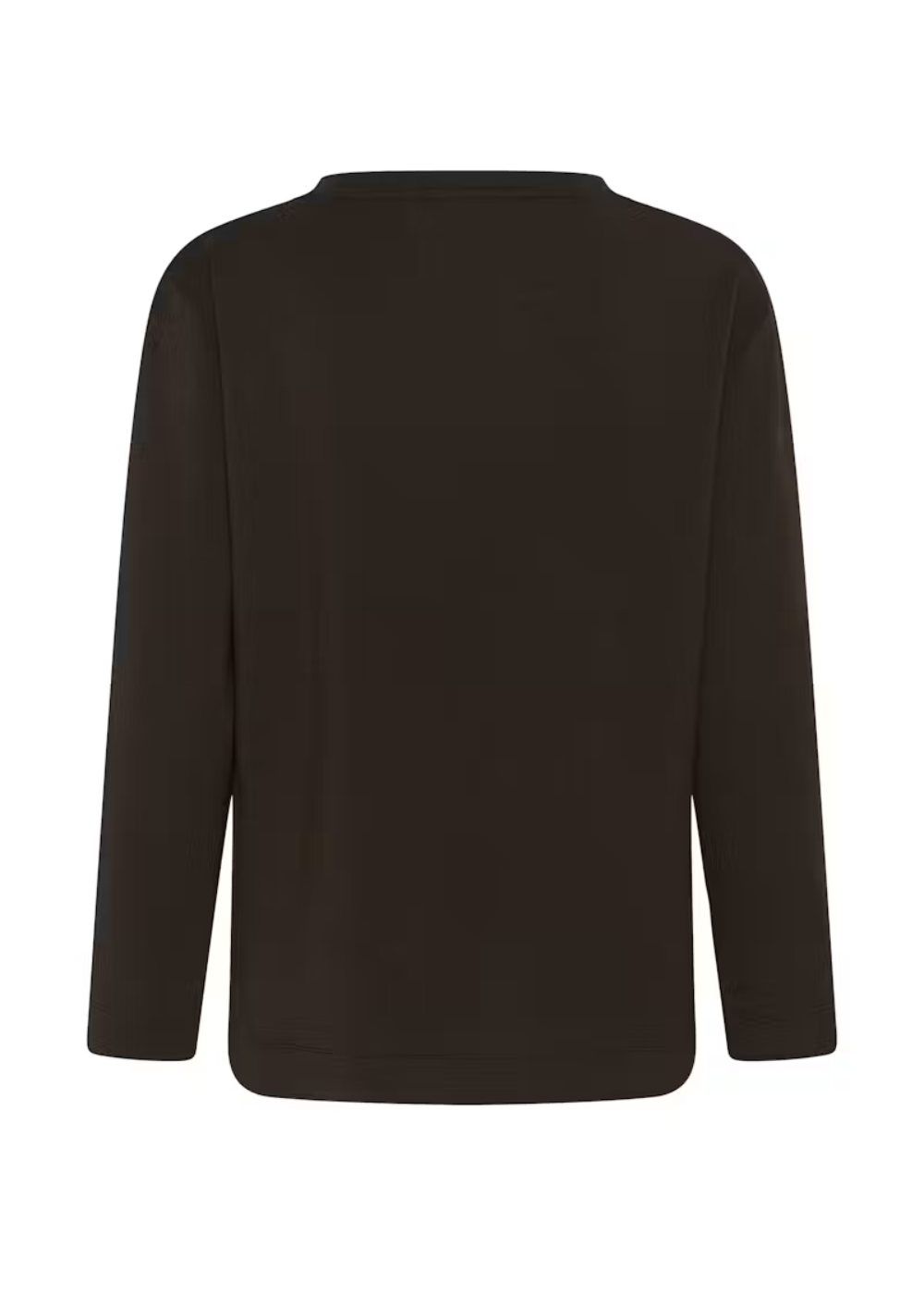 A dark brown long-sleeve crewneck sweatshirt shown from the back, photographed against a solid white background.