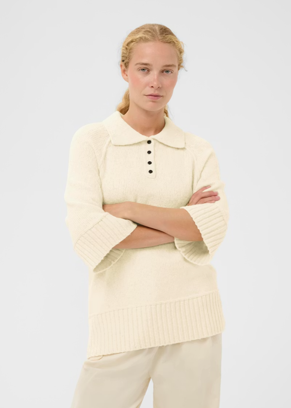 Numa Polo Sweater - Whisper White - InWear Canada - Danali - 30112155