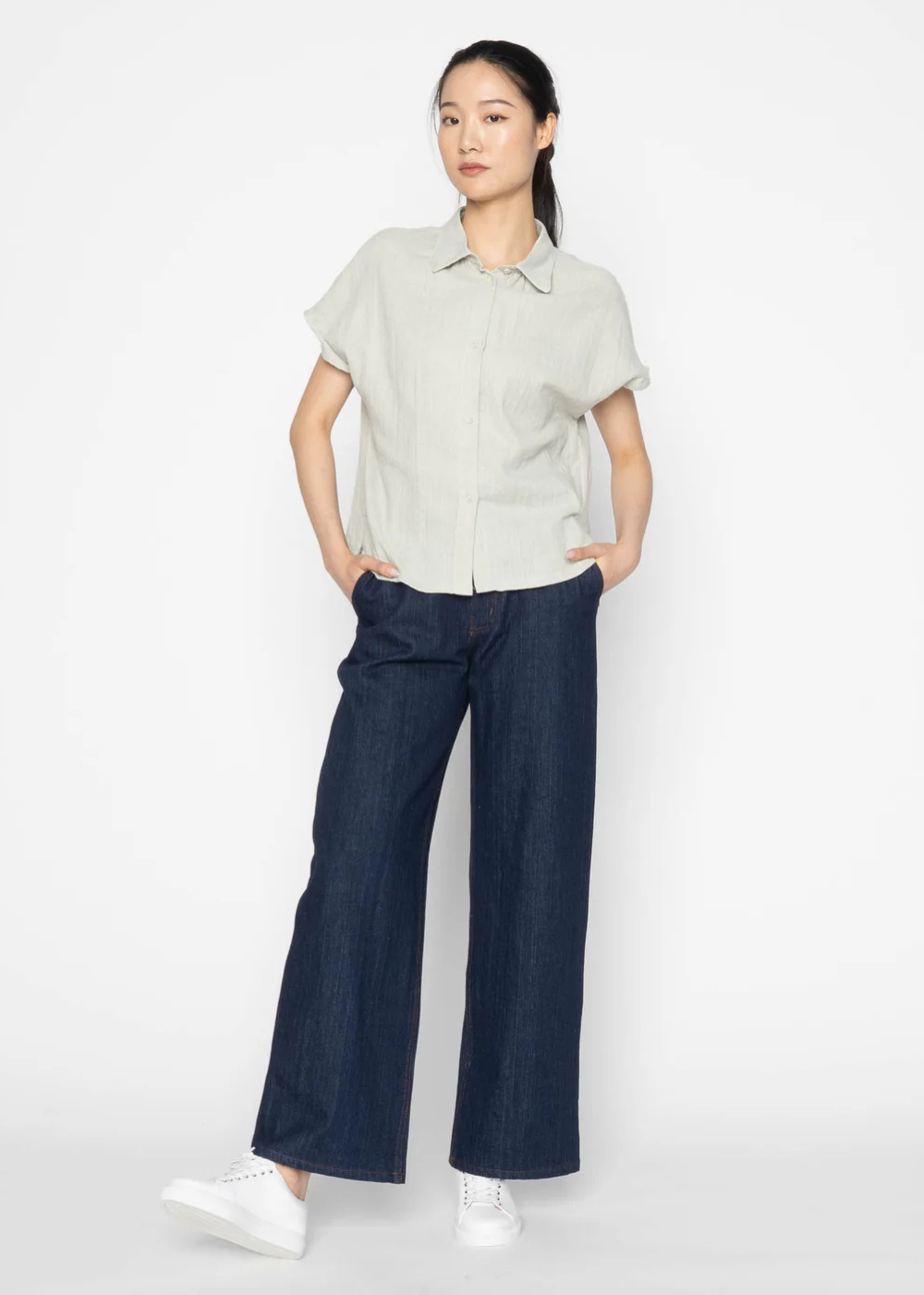 Maudie Jean Vertical Slub Denim - Indigo - Naked and Famous Denim Canada - Danali - 301137446-IND