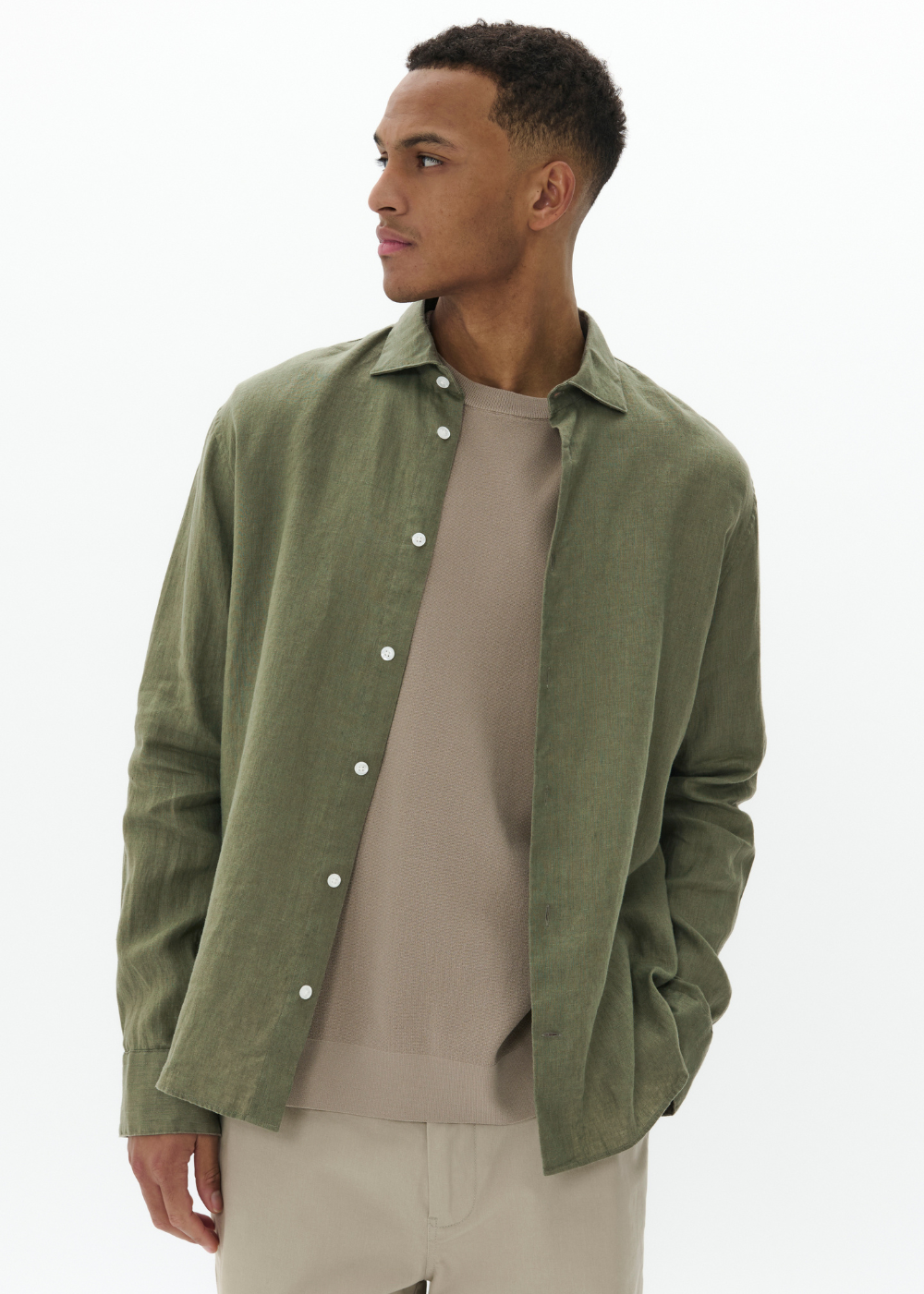 Marc Linen Shirt - Light Army - Matinique Canada - Danali - 30205841