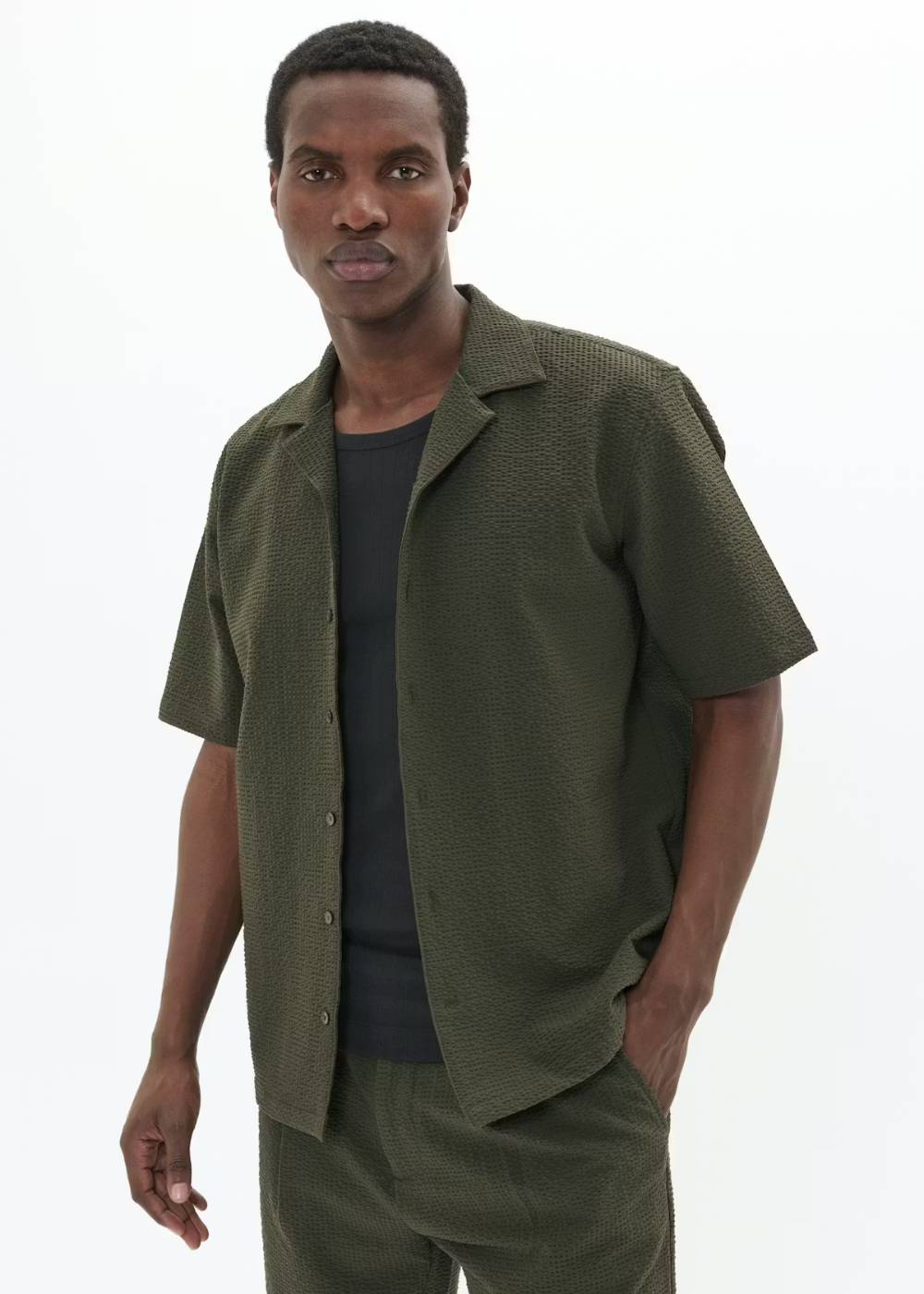 Klampo Short Sleeve Shirt - Light Army - Matinique Canada - Danali - 30208065