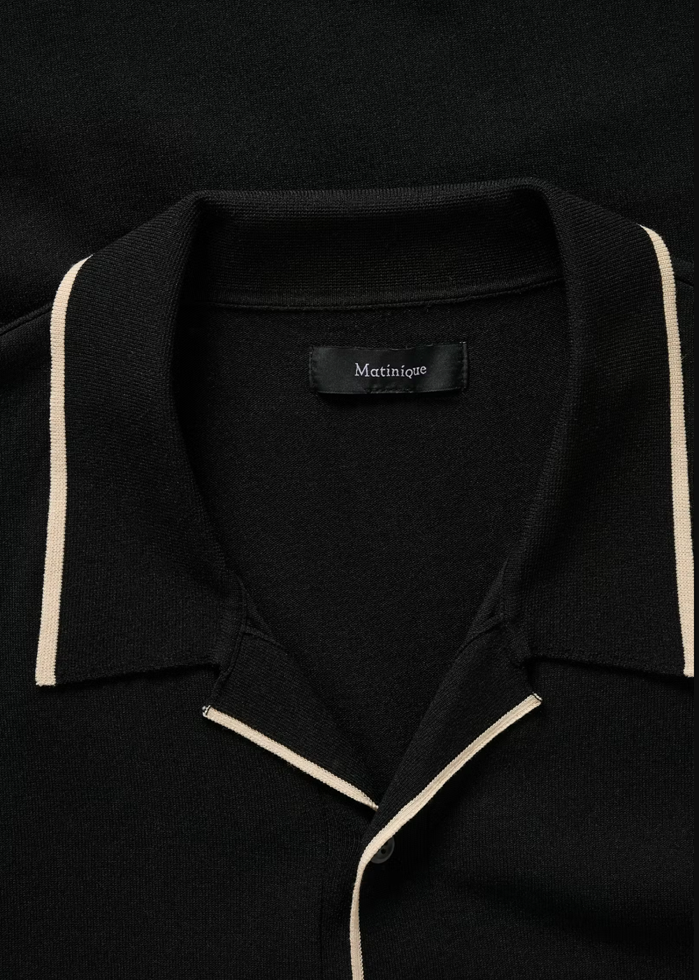 Polomin Knit Short Sleeve Shirt - Black - Matinique Canada - Danali - 30208965