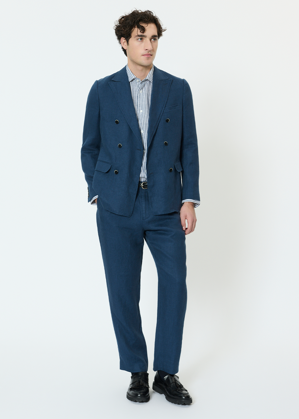 Weller Linen Pant - Dark Navy - Matinique Canada - Danali - 30209016