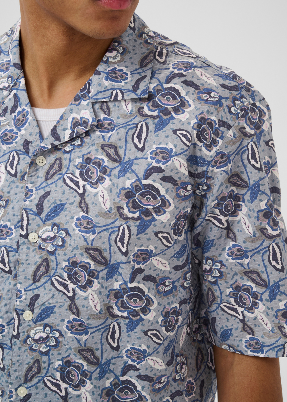 Klampo Short Sleeve Shirt - Chambray Blue - Matinique Canada - Danali - 30209099