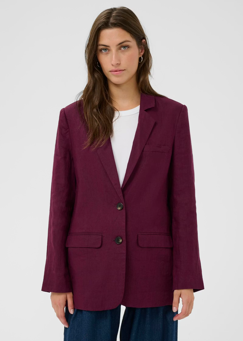 Nyan Linen Blazer - Fig - Part Two Canada - Danali - 30309561