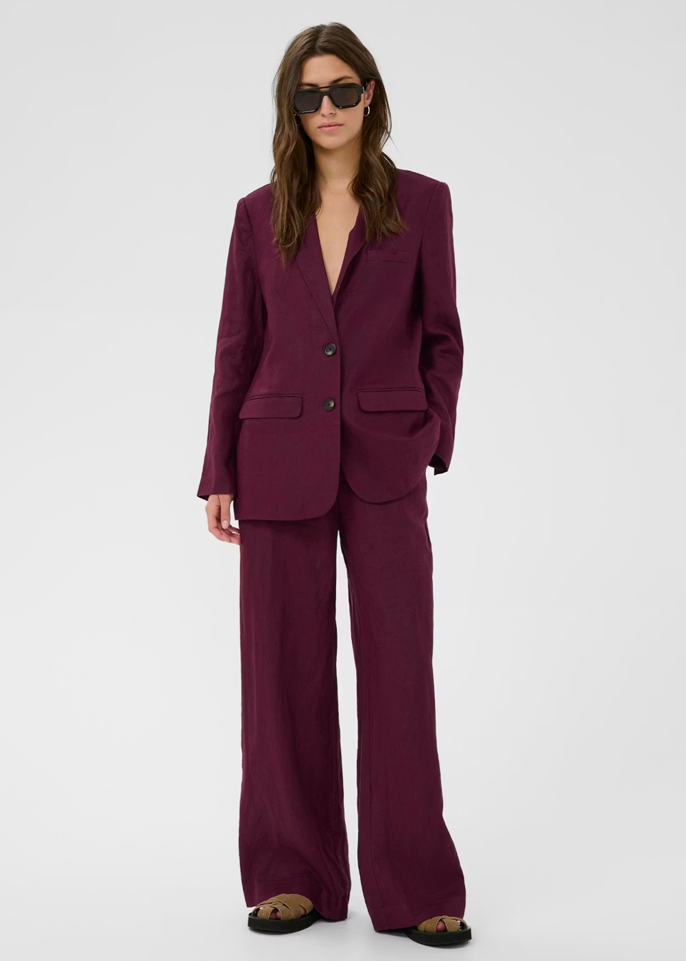 Nyan Linen Blazer - Fig - Part Two Canada - Danali - 30309561