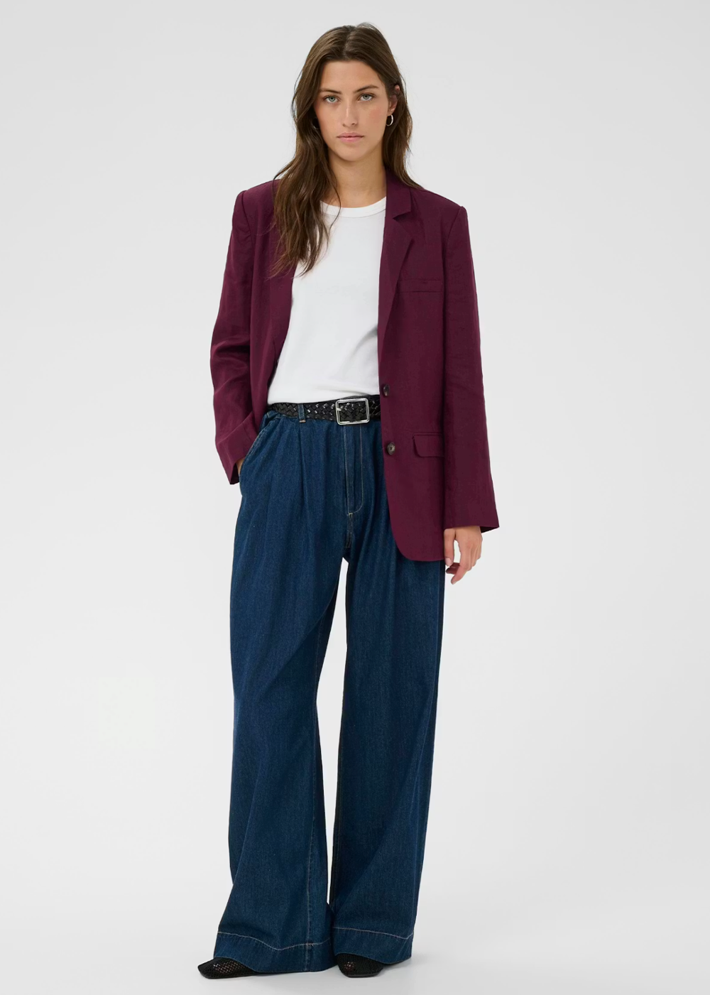 Nyan Linen Blazer - Fig - Part Two Canada - Danali - 30309561