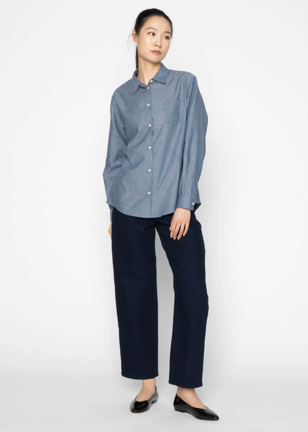 Judy Shirt - Chambray Blue - Naked and Famous Denim Canada - Danali - 320330366-BLU