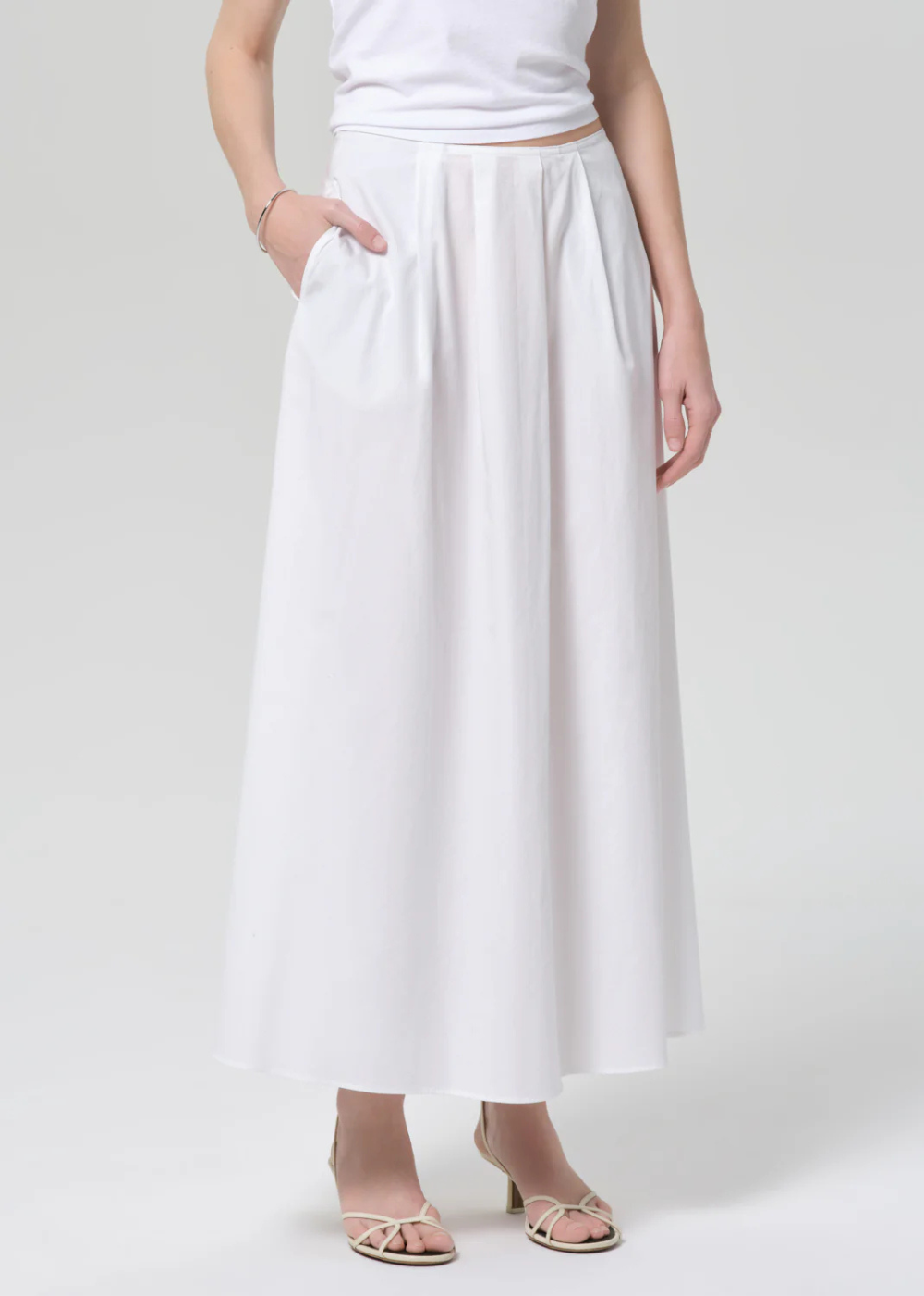 Emi Poplin Skirt - White - Citizens of Humanity Canada - Danali - 3207-1847_OPW
