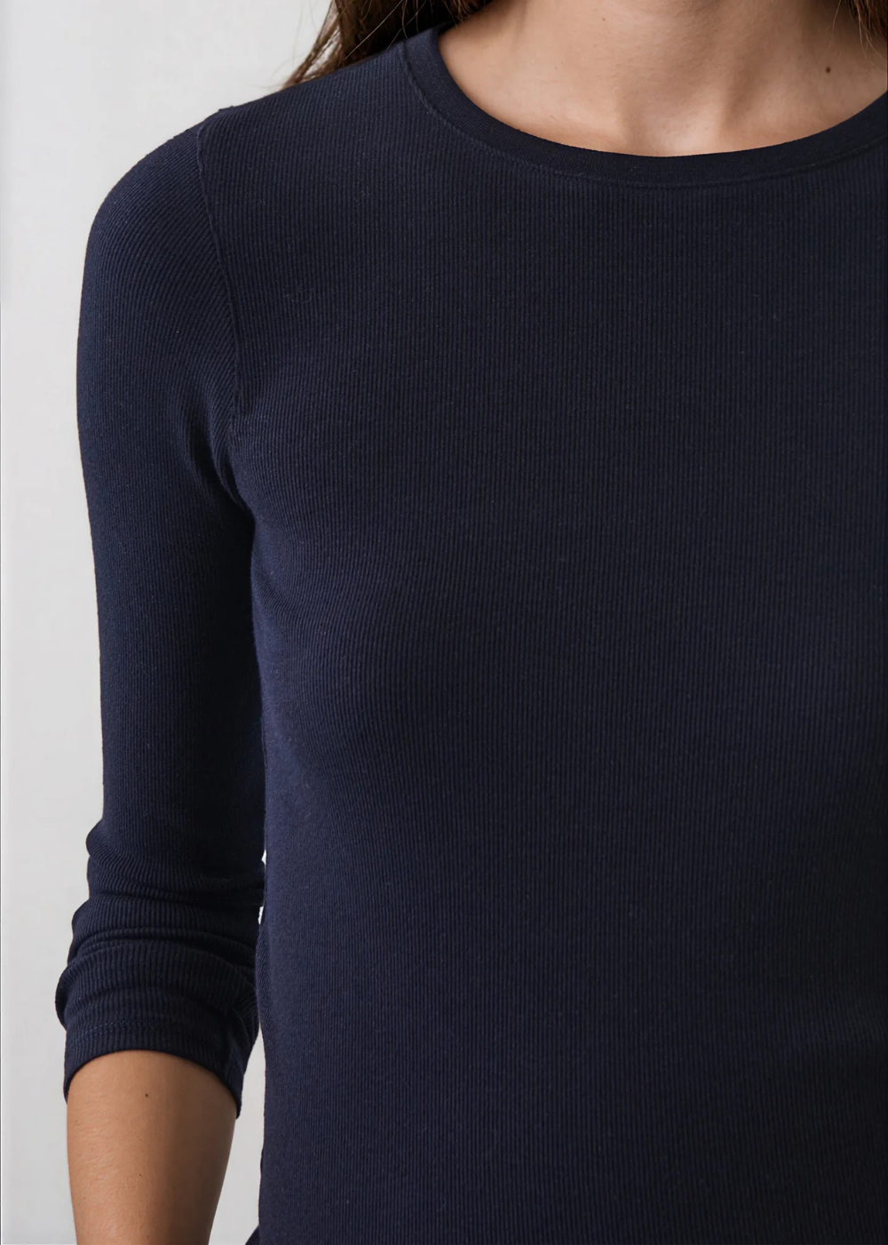 LS Cotton Modal Rib Crew