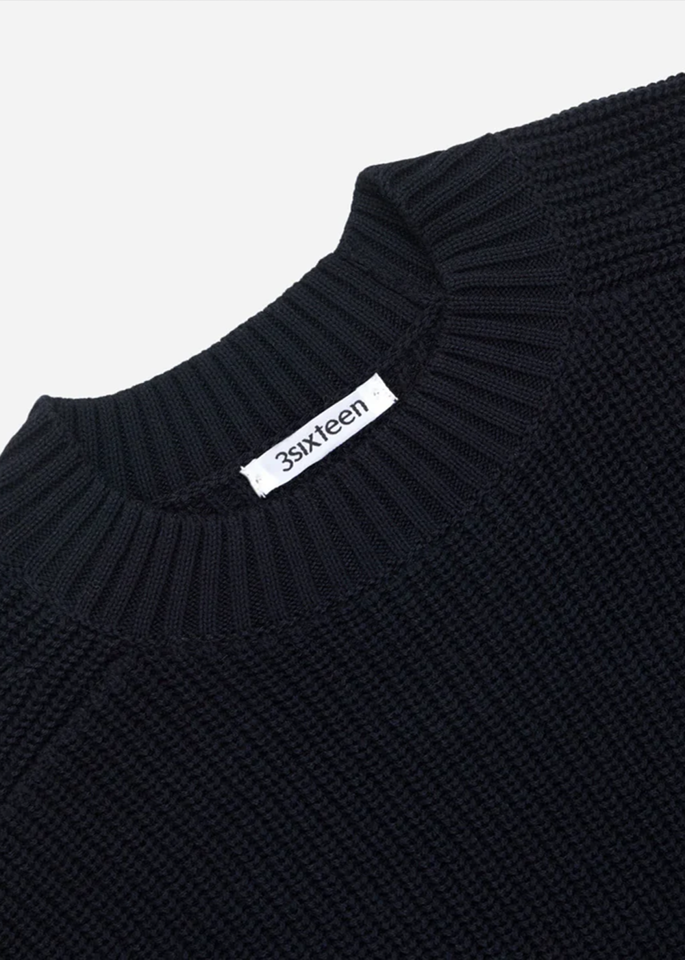 Cotton Crewneck Sweater - Black - 3sixteen Canada - Danali