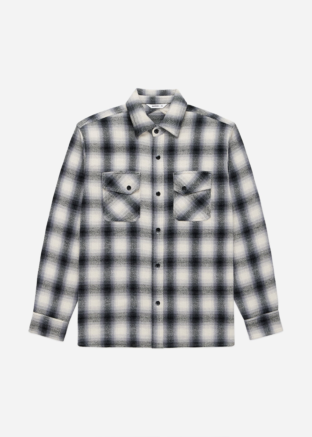 Crosscut Flannel Plaid Shirt - Cream/Black - 3sixteen Canada - Danali