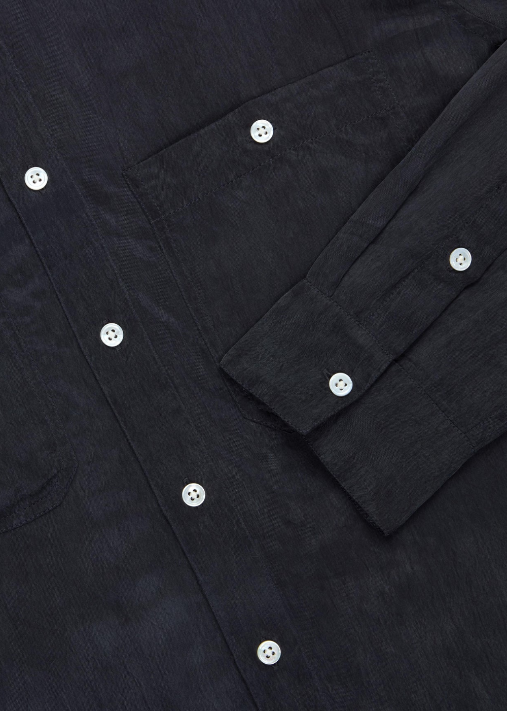Cupro Utility Shirt - Black - 3sixteen Canada - Danali