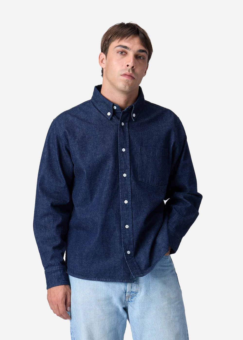 Denim Button Down Shirt - Indigo - 3sixteen Canada - Danali