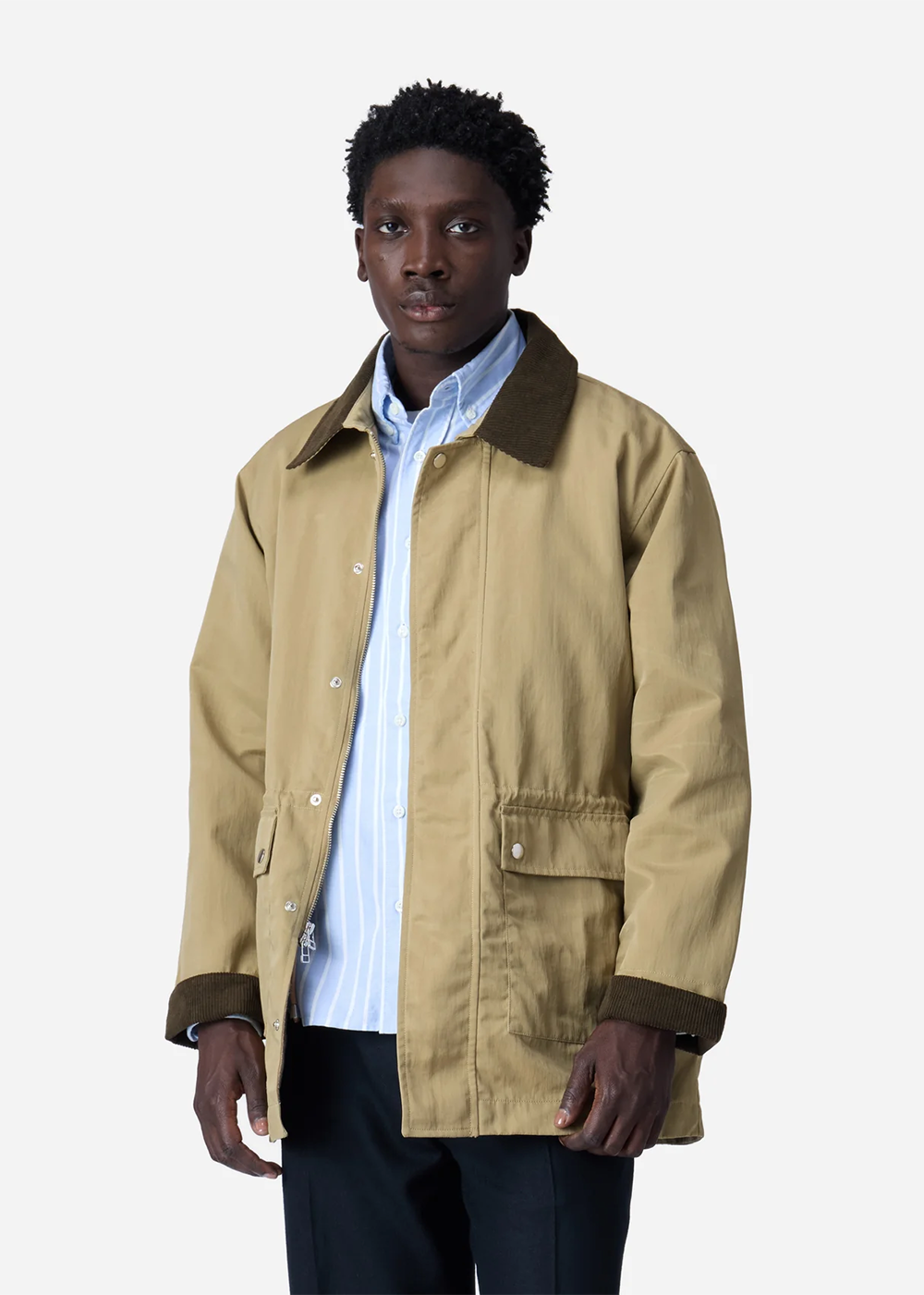 Waxed Nylon Country Jacket - Tan - 3sixteen Canada - Danali