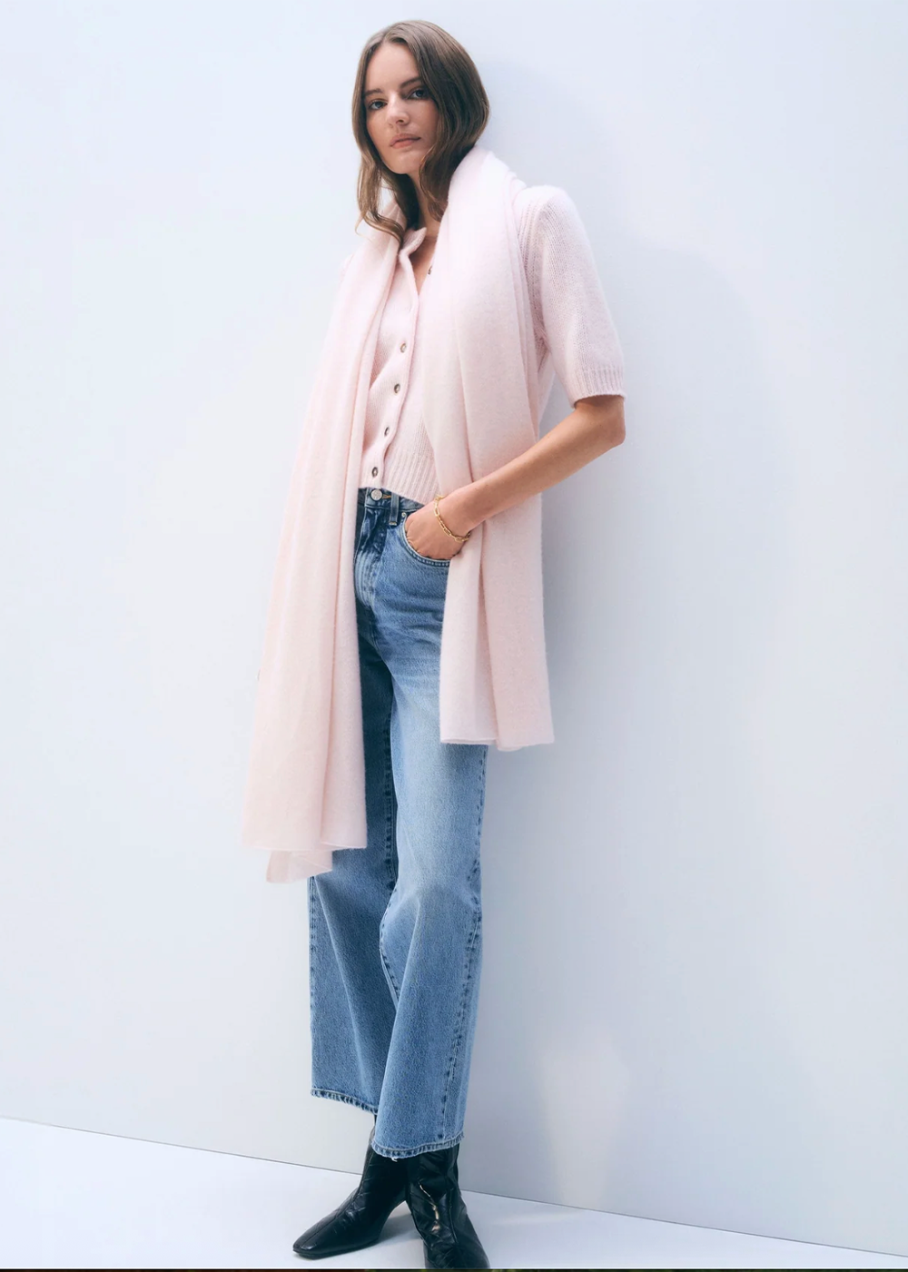Cashmere Travel Wrap - Pink Sand - White Warren Canada - Danali - 4547T