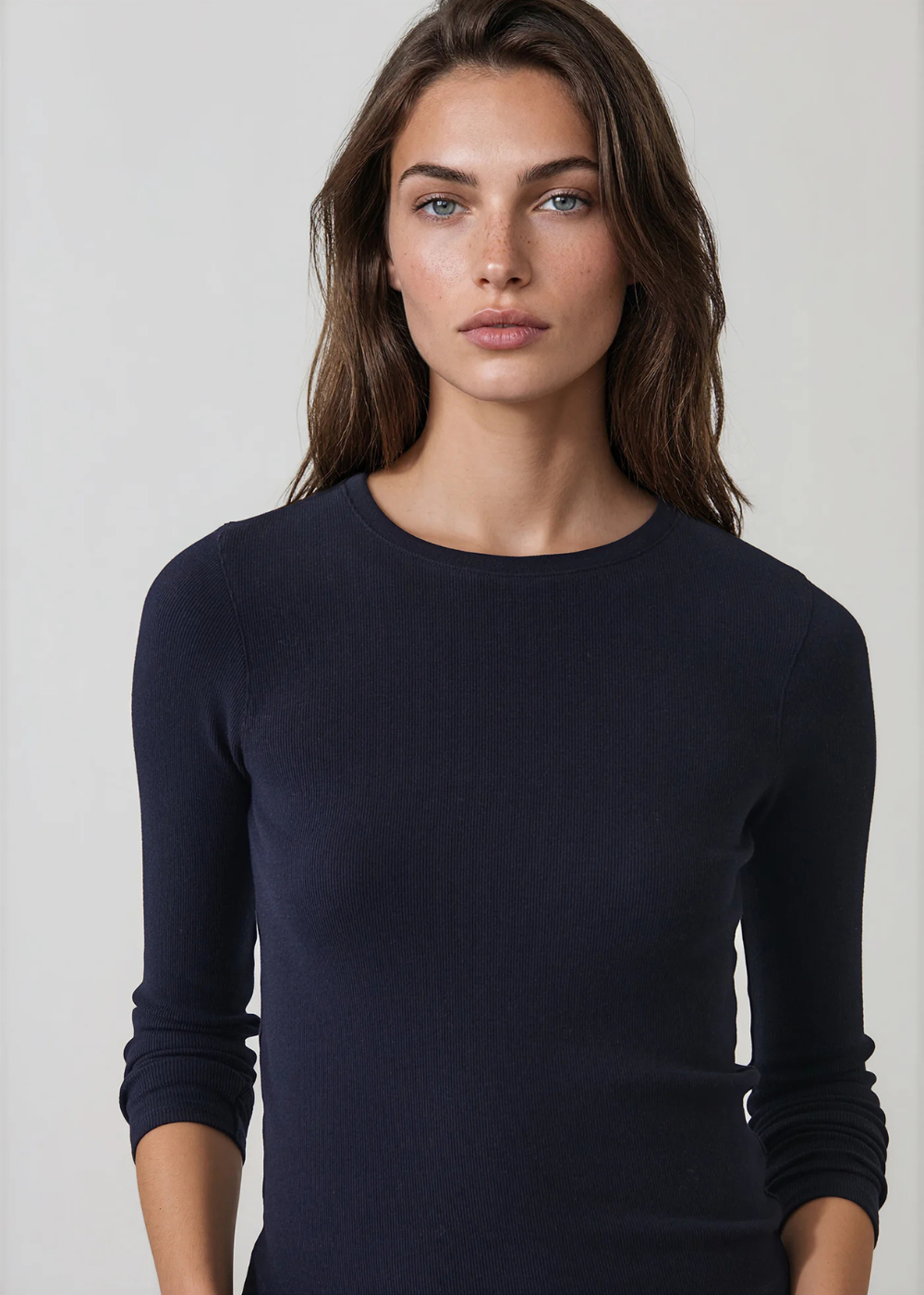 LS Cotton Modal Rib Crew