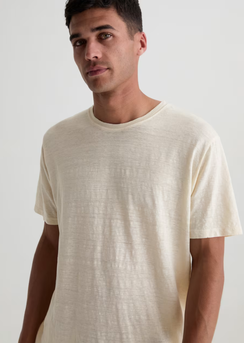 Bryce Crew Linen T-Shirt - Champagne - AG Jeans Canada - Danali - 70240PLJCHNE