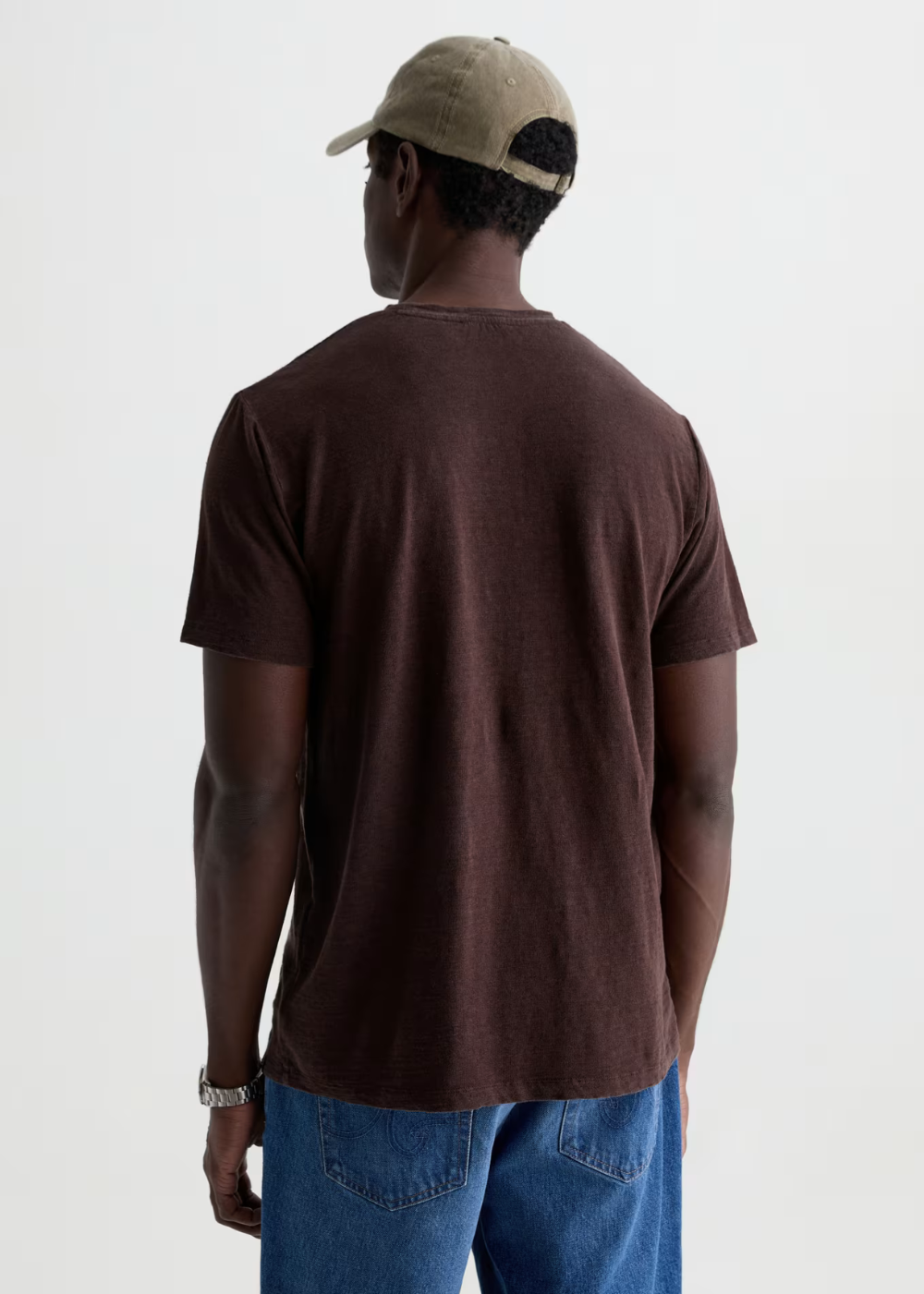 Bryce Crew Linen T-Shirt - Oak Barrel - AG Jeans Canada - Danali - 70240PLJOAKB