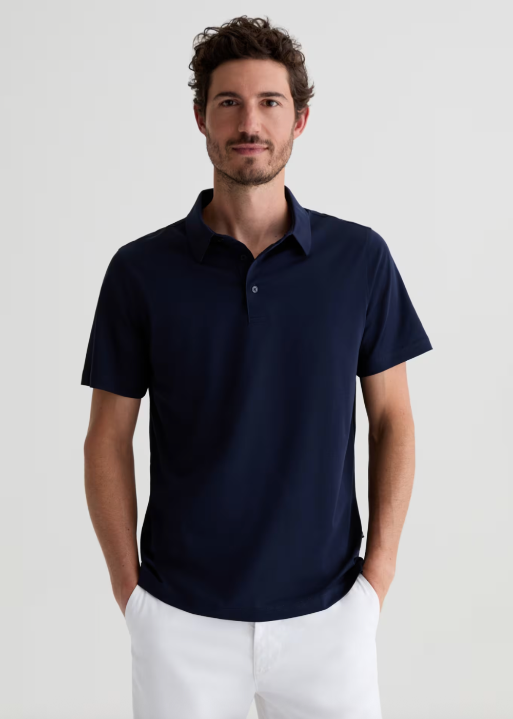 Bryce Air Luxe Polo T-Shirt - Deep Navy - AG Jeans Canada - Danali - 71129PJEDPNY