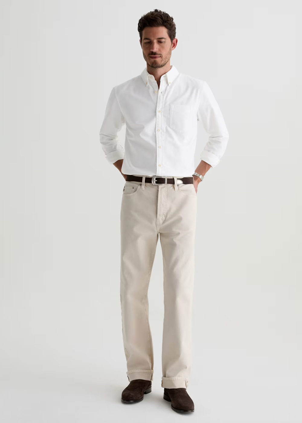 Dean Oxford Shirt - White - AG Jeans Canada - Danali - 71651OXSWHT