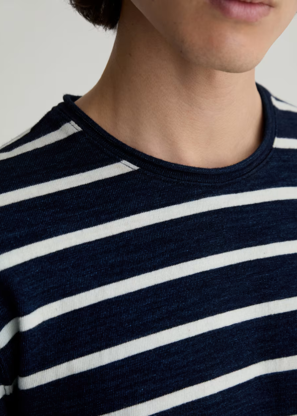 Danny Long Sleeve T-Shirt - Navy/Natural Stripe - AG Jeans Canada - Danali - 71683IWYNNTS