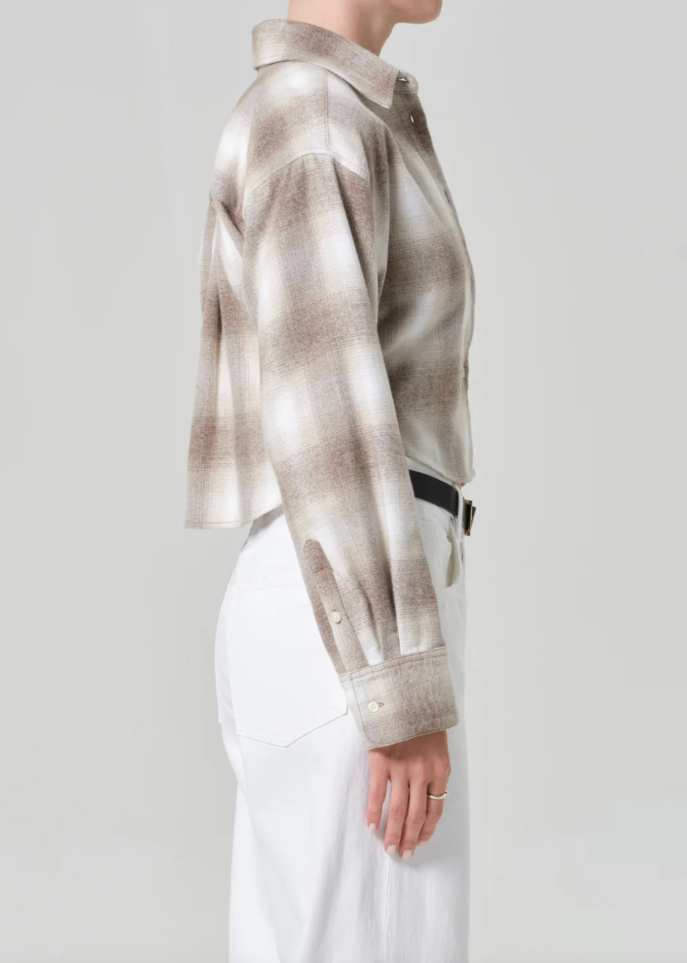 Ana Cropped Plaid Shirt - Beige - Citizens of Humanity Canada - Danali - 9444-1914_SHFPL