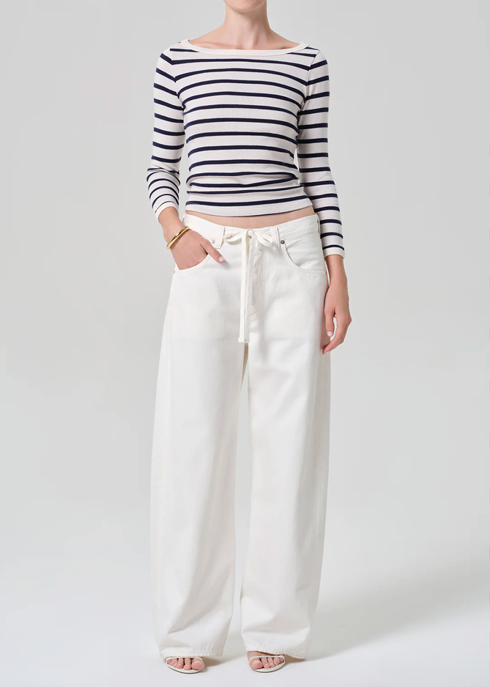 Boat Neck Slim Tee - Azure Stripe - Citizens of Humanity Canada - Danali - 9467-1822_AZRST