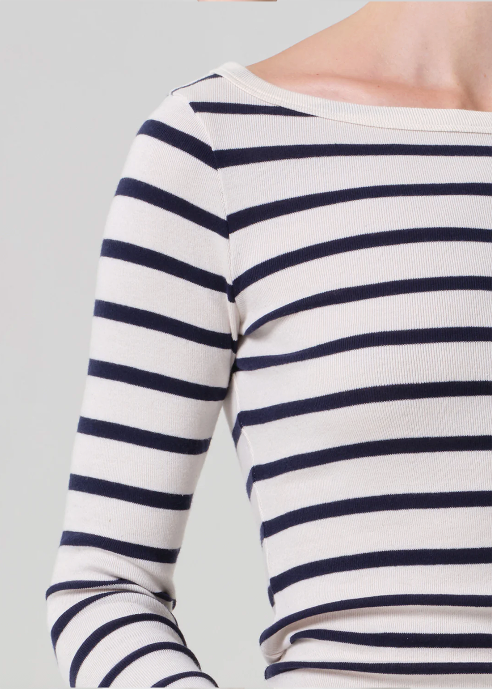 Boat Neck Slim Tee - Azure Stripe - Citizens of Humanity Canada - Danali - 9467-1822_AZRST