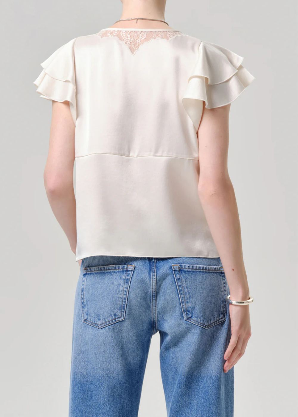 Lola Flutter Lace Sleeve Top - Cream - Citizens of Humanity Canada - Danali - 9520-1904_CRM