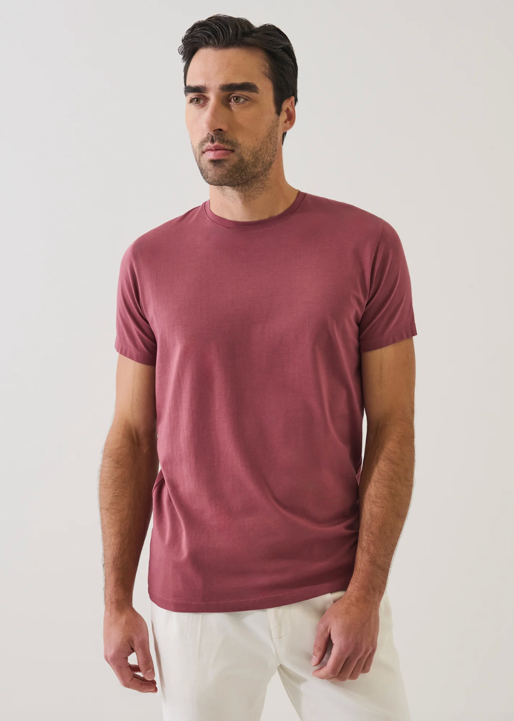 Iconic Pima Cotton Stretch Crew T-Shirt - Spiced Potpourri - Patrick Assaraf Canada - Danali - 99A08CB