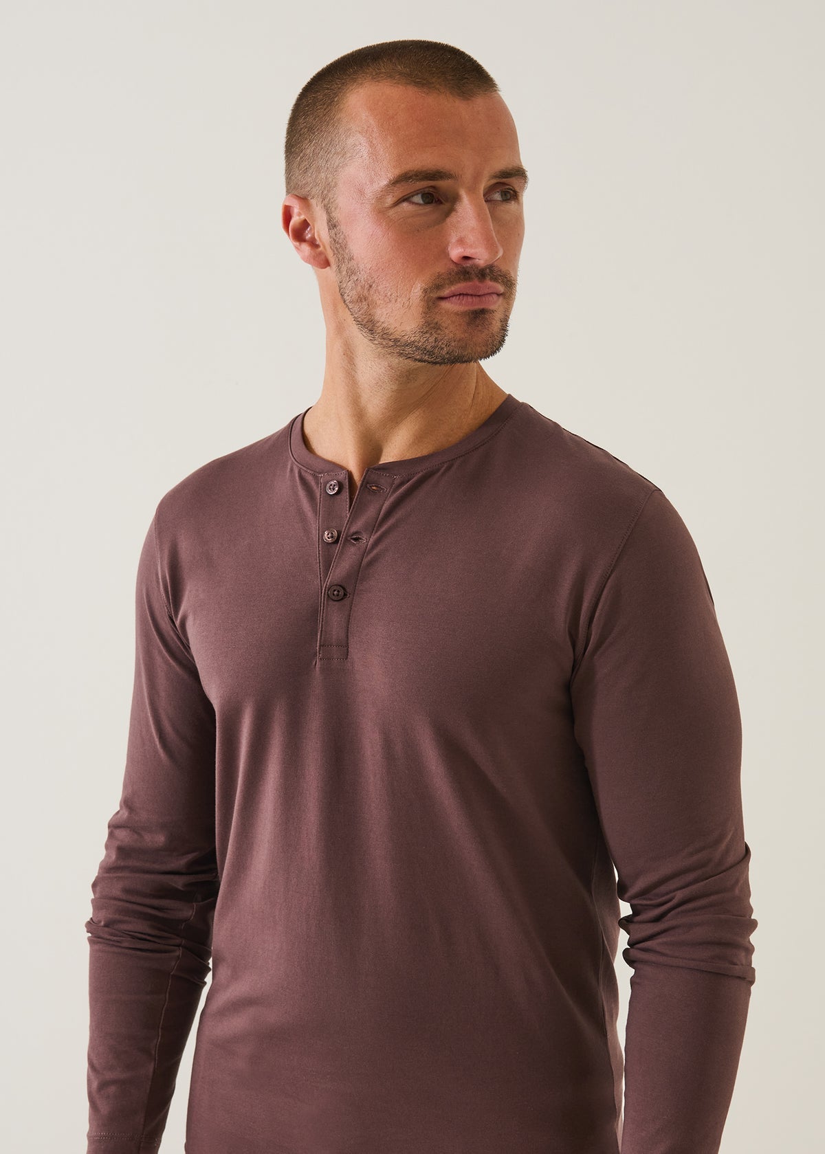Iconic Pima Stretch Long Sleeve Henley T-Shirt