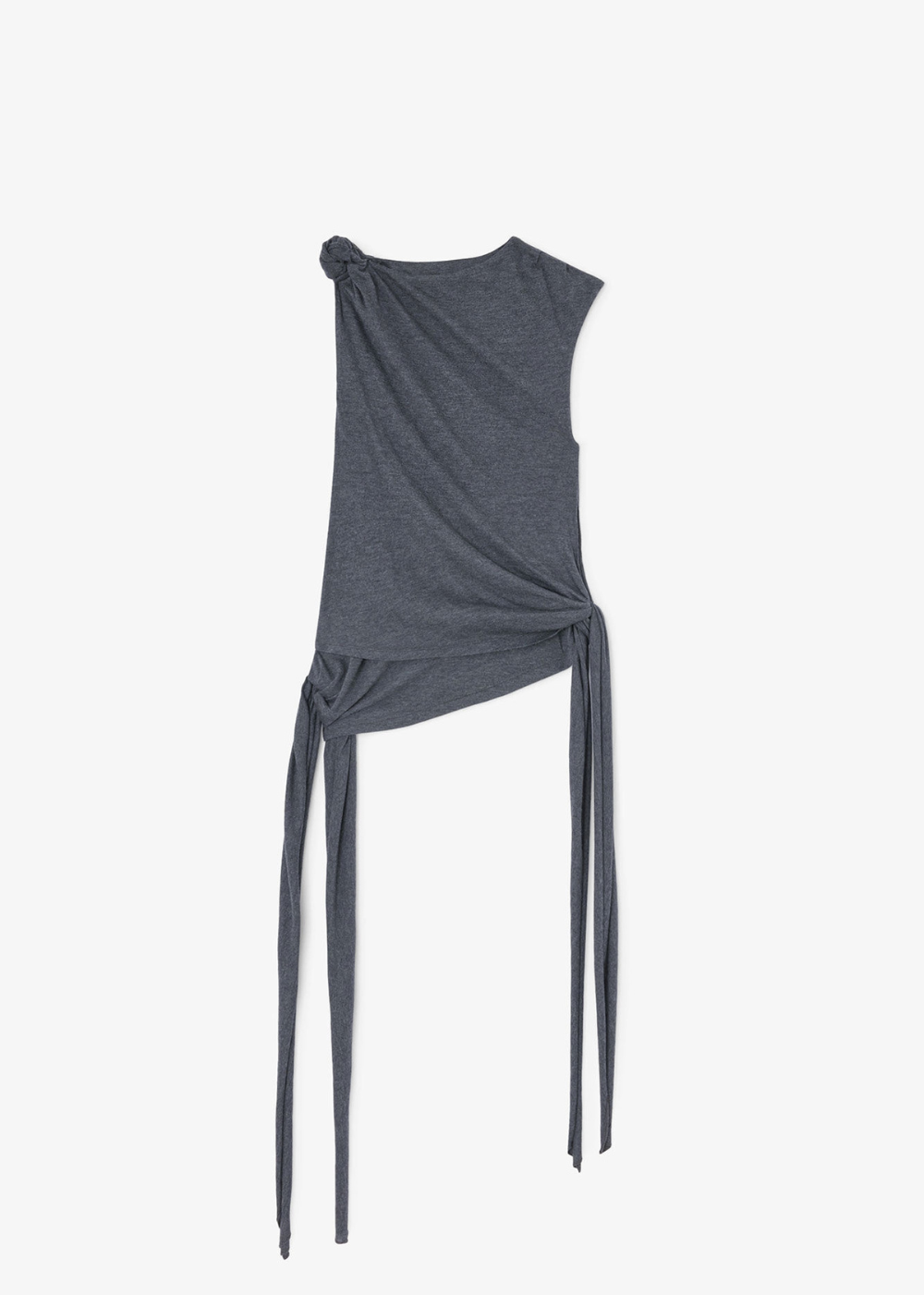 Modal Jersey Draped Knot Detailing Top - Phantom - GANNI Canada - Danali - A1040288