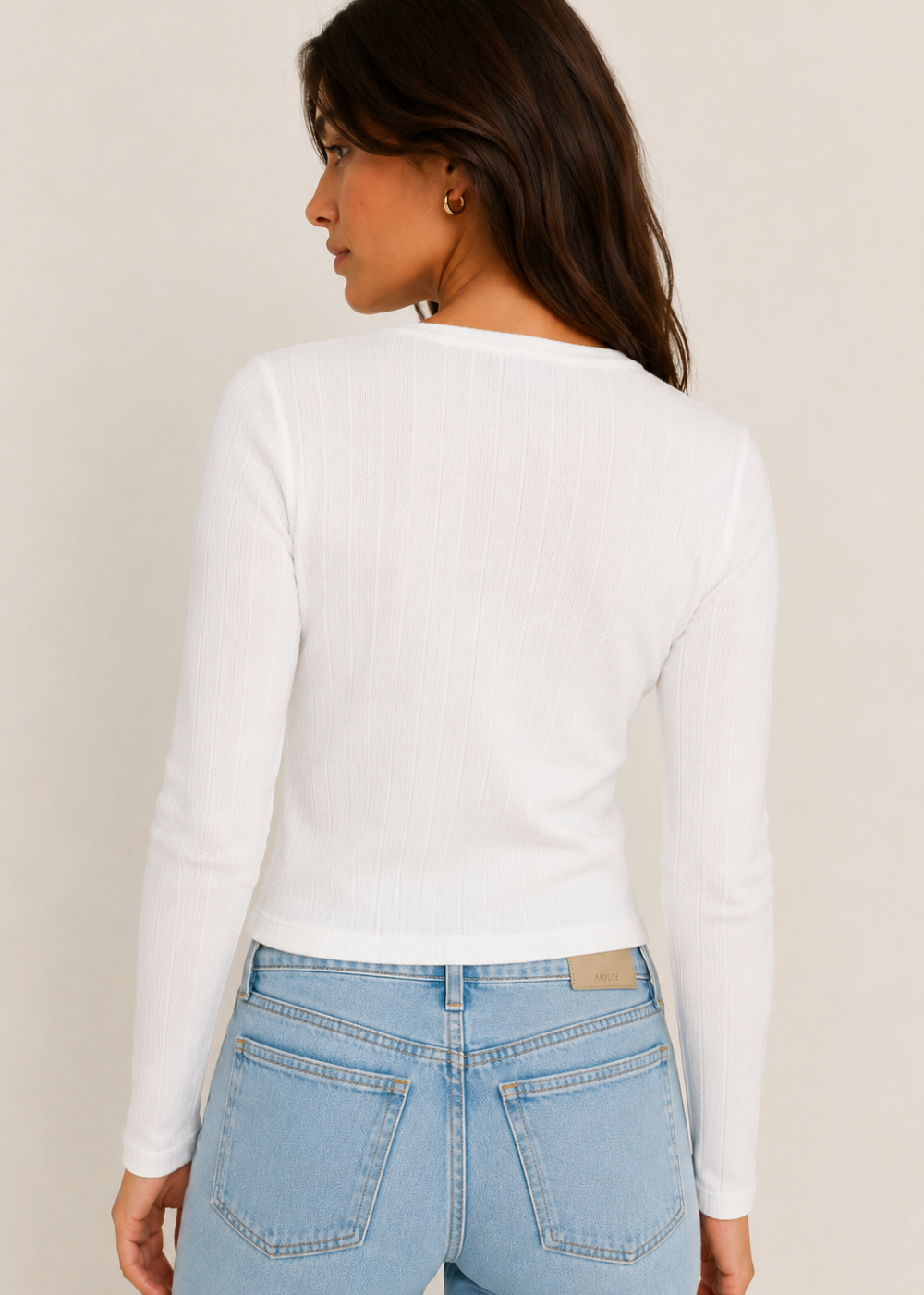 Compact Pointelle Rib Jersey Top - Bright White - GANNI Canada - Danali - A1040448