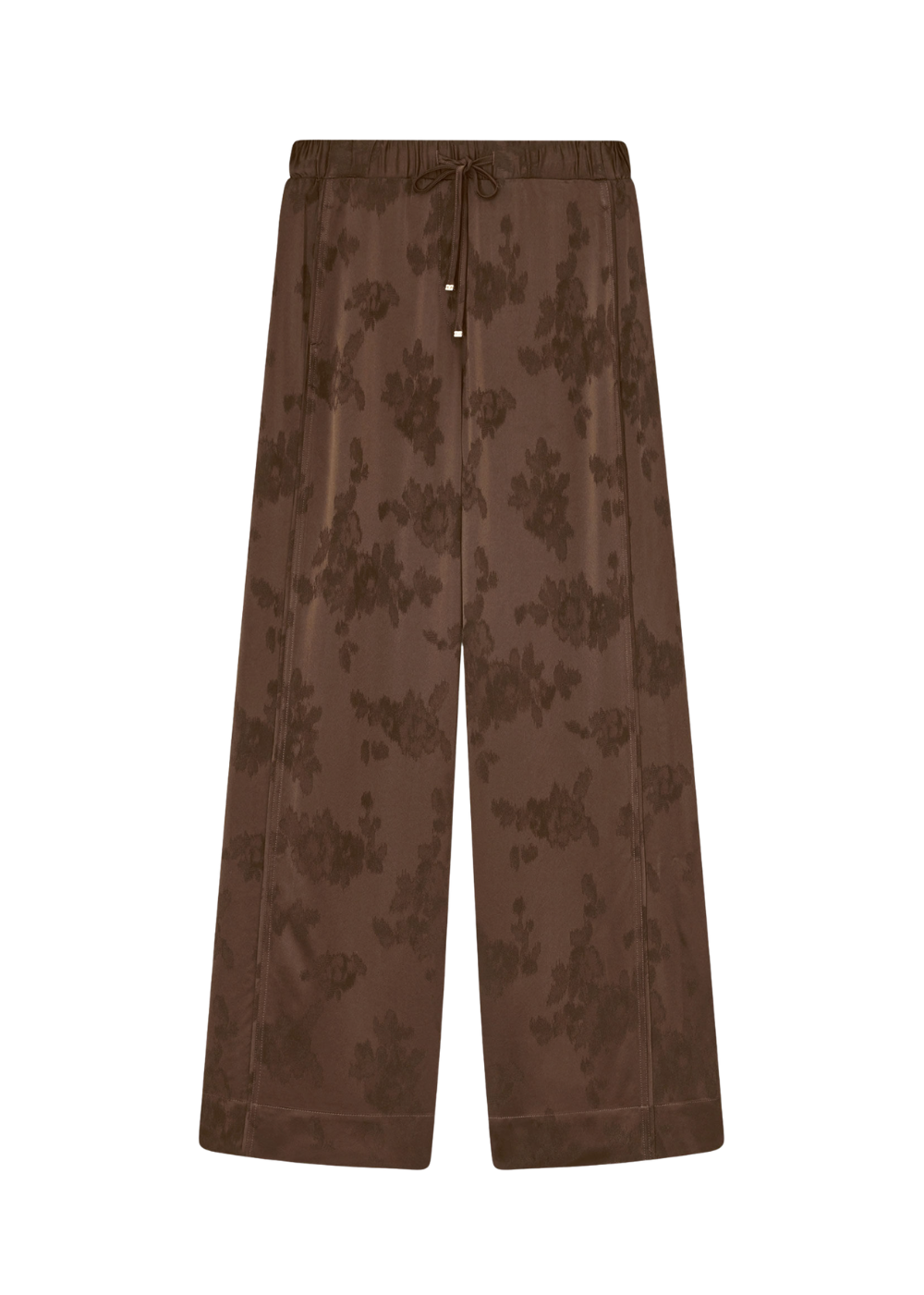 Fluid Satin Jacquard Elasticated Pants - Demitasse - GANNI Canada - Danali - A1080120