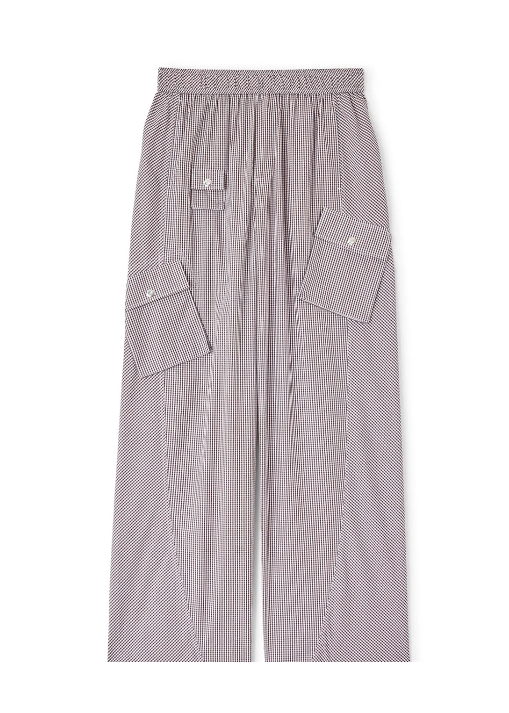 Check Cotton Cargo Pants - Chicory Coffee - GANNI Canada - Danali - A1080143