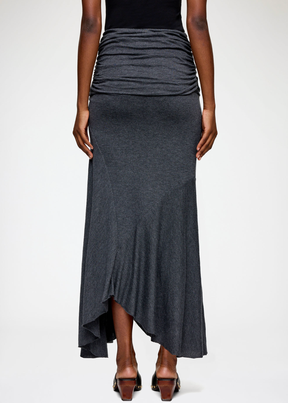 Modal Jersey Draped Long Skirt - Phantom - GANNI Canada - Danali - A1090101