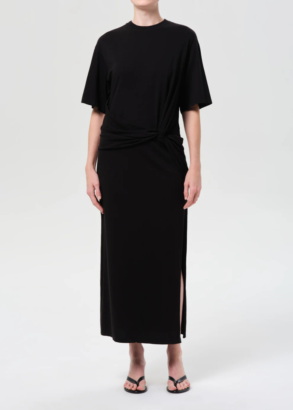 Zanna Maxi Twisted T-Shirt Dress - Black - AGOLDE Canada - Danali - A20023-3076-BLK